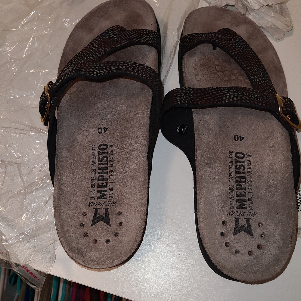NWOT Mephisto Women's Multicolor Helen Sandals Size 40 EU Women 9/9.5 USA - Picture 11 of 11